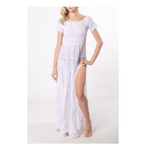 Váll nélüli hosszú női ruha